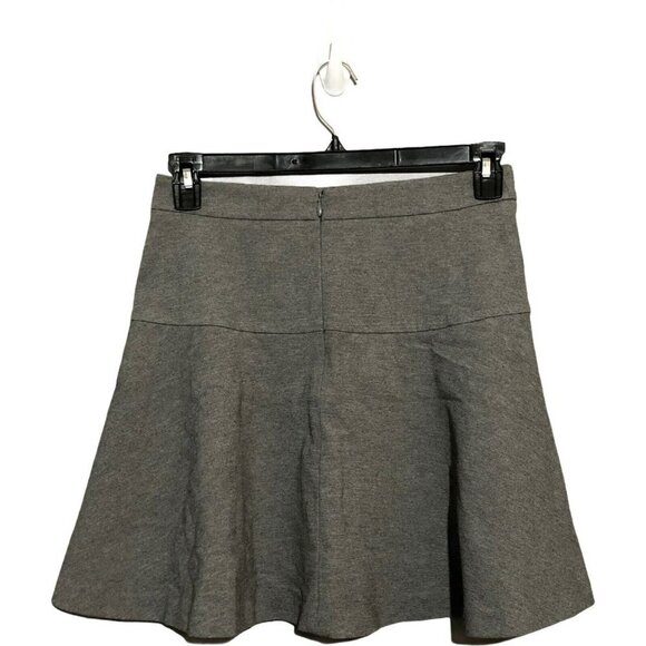 Banana Republic Mini Skirt Size 2 Gray Casual Workwear Stretch Full Swing Ruffle - Picture 2 of 10